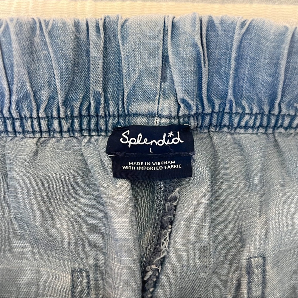 Splendid Wide-Leg Drawstring Denim Pants - Picture 3 of 5